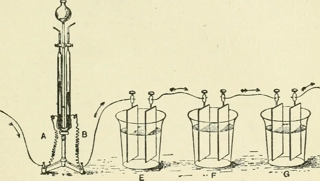 An illustration from Electricity and magnetism : an elementary text-book, theoretical and practical, 1920, leaf 203