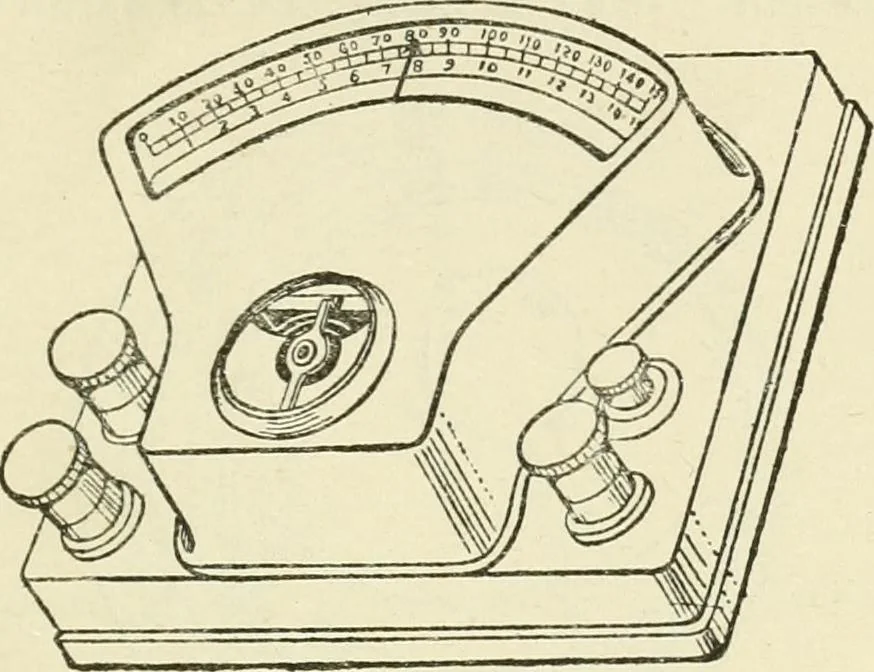 An illustration from Electricity and magnetism : an elementary text-book, theoretical and practical, 1920, leaf 373