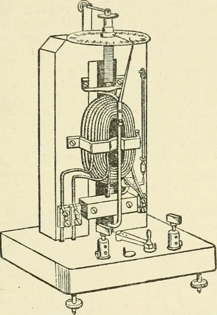 An illustration from Electricity and magnetism : an elementary text-book, theoretical and practical, 1920, leaf 377