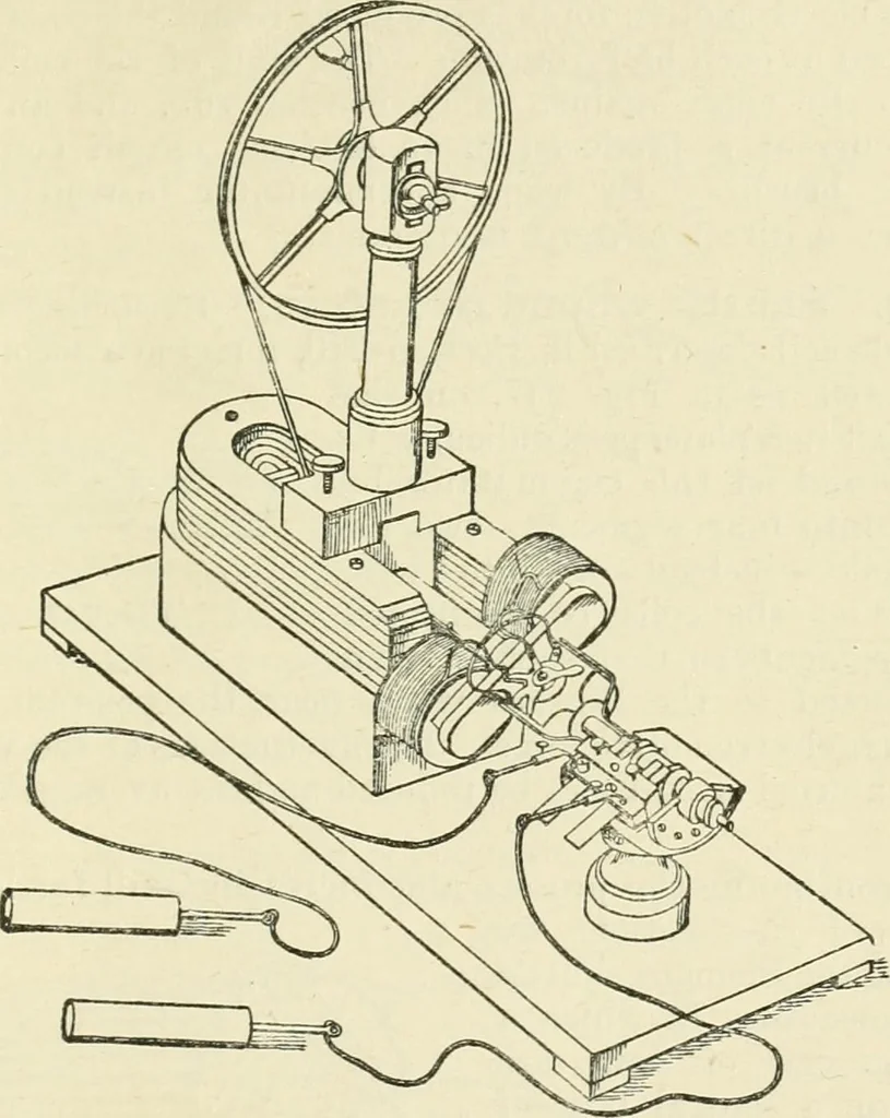 An illustration from Electricity and magnetism : an elementary text-book, theoretical and practical, 1920, leaf 403