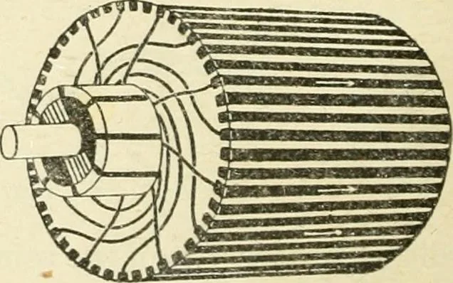An illustration from Electricity and magnetism : an elementary text-book, theoretical and practical, 1920, leaf 404