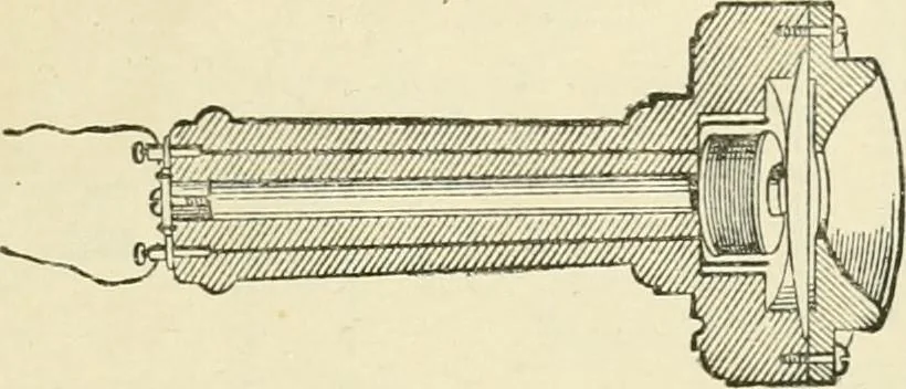 An illustration from Electricity and magnetism : an elementary text-book, theoretical and practical, 1920, leaf 419