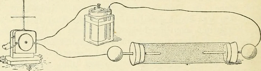 An illustration from Electricity and magnetism : an elementary text-book, theoretical and practical, 1920, leaf 426