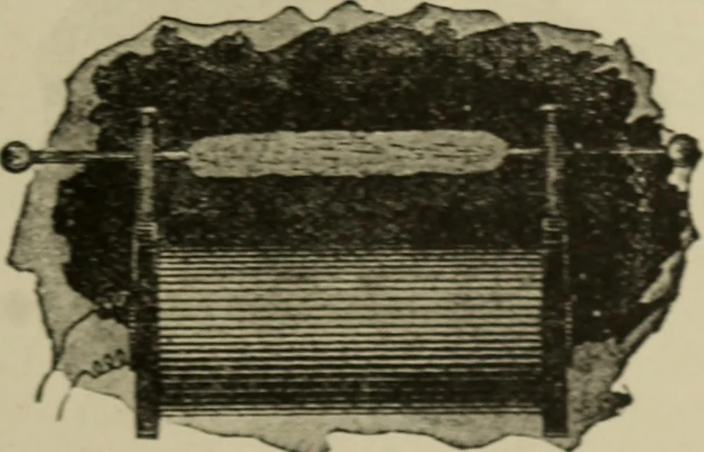 An illustration from Electricity one hundred years ago and to-day, 1894, leaf 65