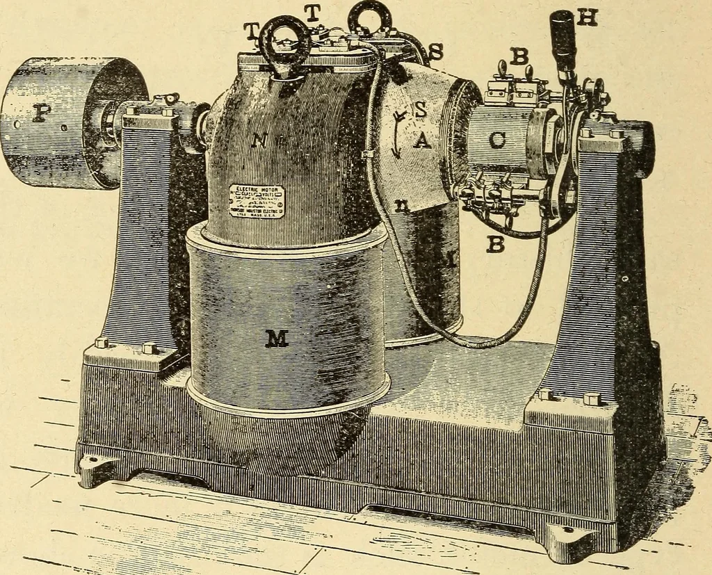 An illustration from The electric motor and the transmission of power, 1906, leaf 128