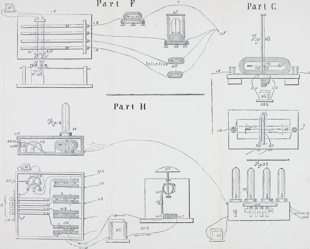 An illustration from The electric telegraph: was it invented by Professor Wheatston e?, 1856, leaf 229