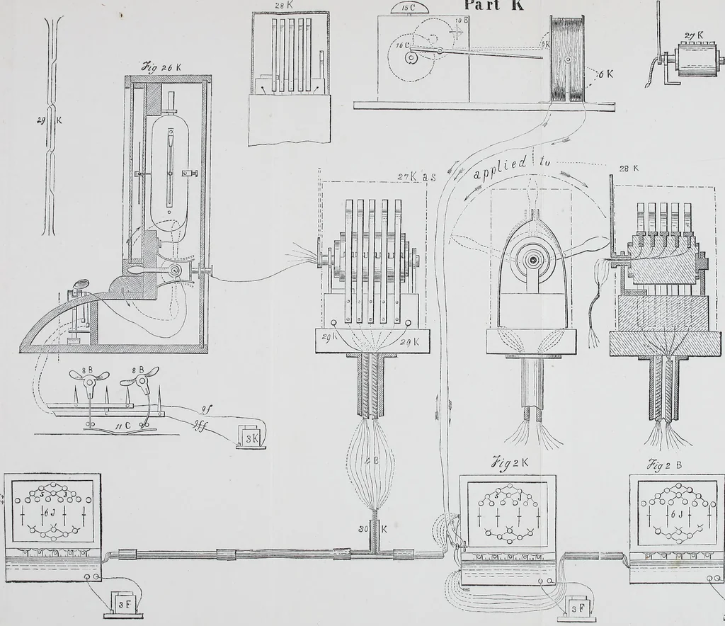 An illustration from The electric telegraph: was it invented by Professor Wheatston e?, 1856, leaf 233
