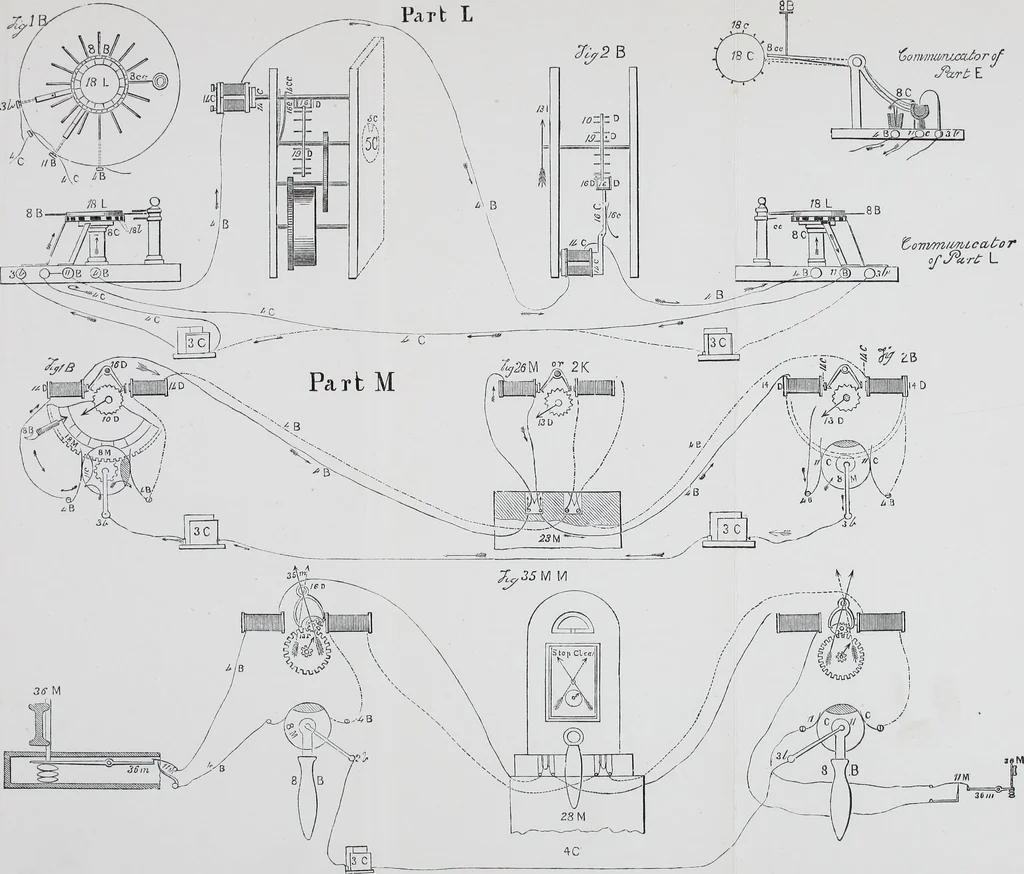 An illustration from The electric telegraph: was it invented by Professor Wheatston e?, 1856, leaf 235