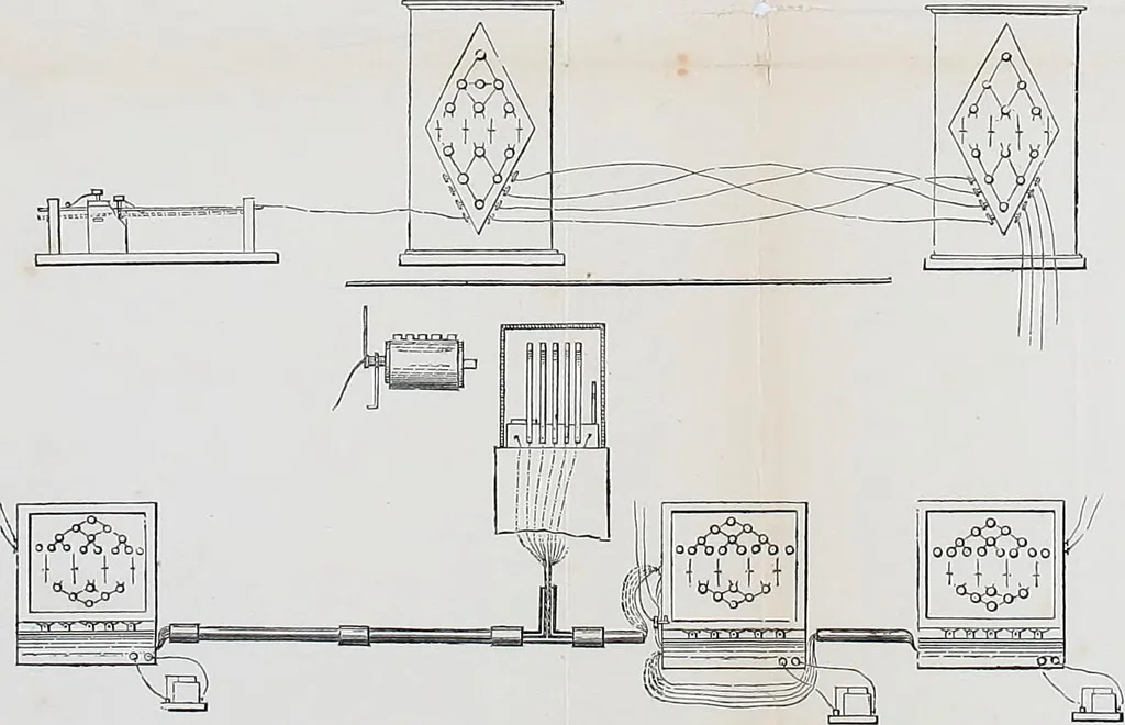An illustration from The electric telegraph: was it invented by Professor Wheatston e?, 1856, leaf 241