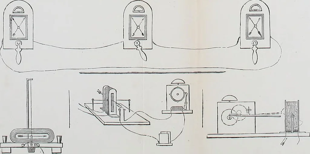 An illustration from The electric telegraph: was it invented by Professor Wheatston e?, 1856, leaf 241