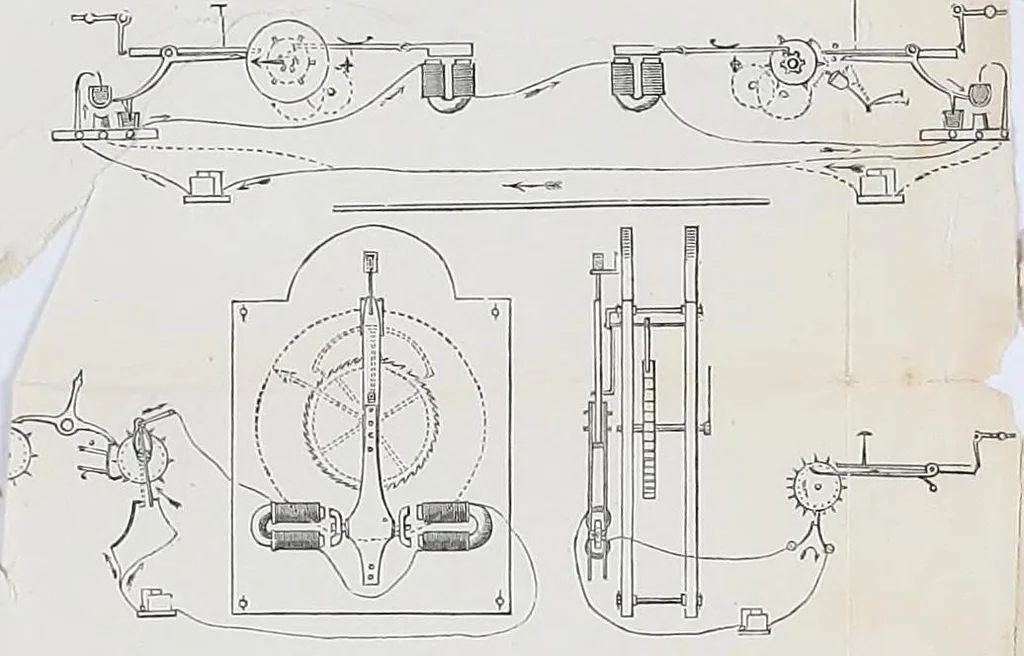 An illustration from The electric telegraph: was it invented by Professor Wheatston e?, 1856, leaf 243