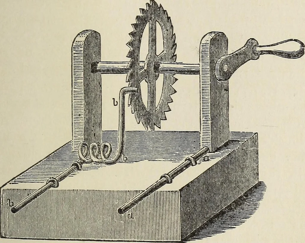 An illustration from Electric toy making for amateurs. This work treats on the making of electrical toys, electrical apparatus, motors, dynamos and instruments in general ... By T. O'Conor Sloane .., 1914, leaf 98