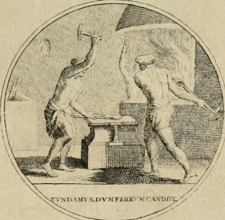 An illustration from Elegantissimorum emblematum corpusculum Latinis Belgicisque versibus elucidatum. Versameling van uytgeleesene sinne-beelden met latynse en nederduitse verklaringen in rym, 1696, leaf 4