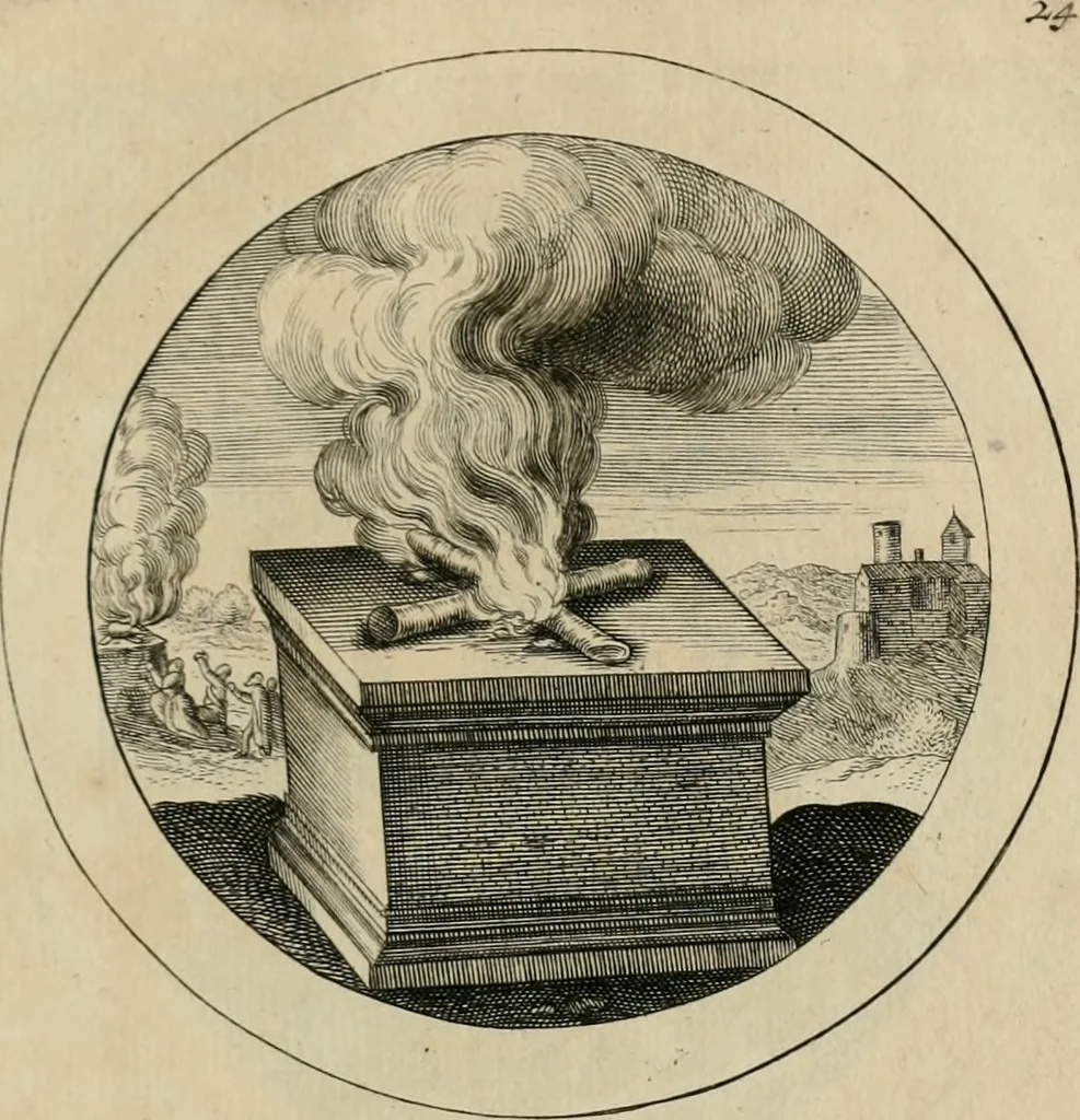 An illustration from Elegantissimorum emblematum corpusculum Latinis Belgicisque versibus elucidatum. Versameling van uytgeleesene sinne-beelden met latynse en nederduitse verklaringen in rym, 1696, leaf 52