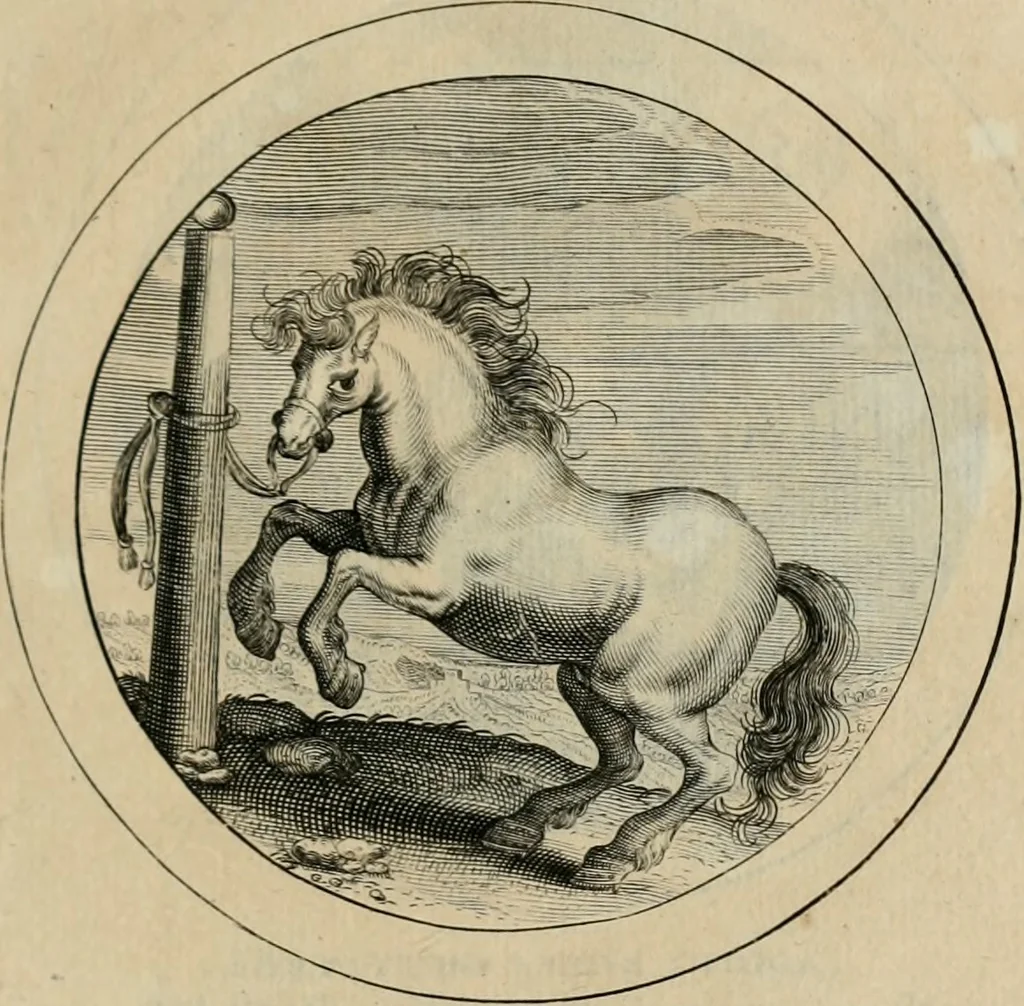 An illustration from Elegantissimorum emblematum corpusculum Latinis Belgicisque versibus elucidatum. Versameling van uytgeleesene sinne-beelden met latynse en nederduitse verklaringen in rym, 1696, leaf 66