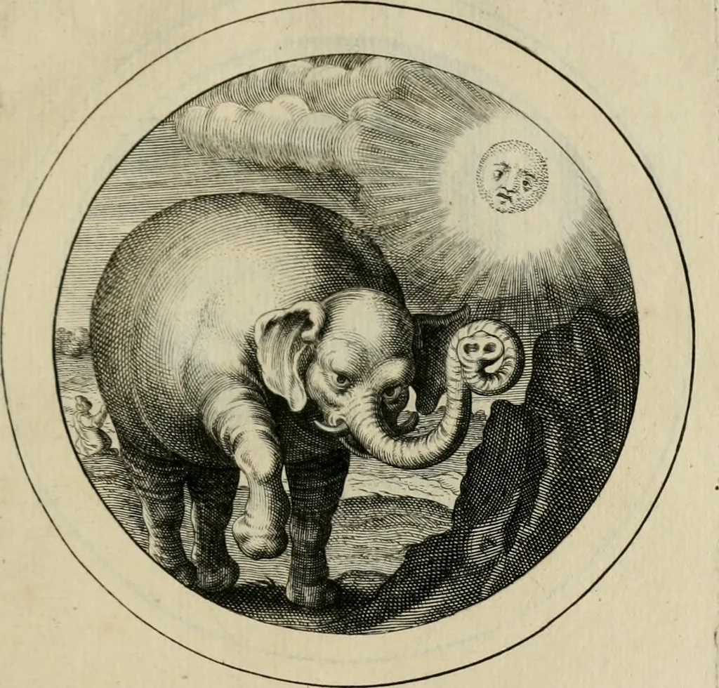 An illustration from Elegantissimorum emblematum corpusculum Latinis Belgicisque versibus elucidatum. Versameling van uytgeleesene sinne-beelden met latynse en nederduitse verklaringen in rym, 1696, leaf 68
