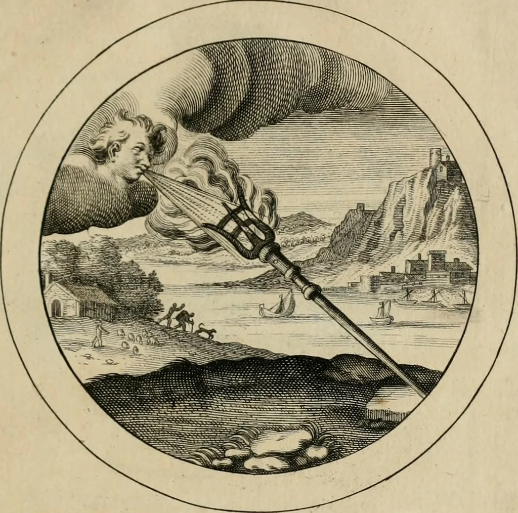 An illustration from Elegantissimorum emblematum corpusculum Latinis Belgicisque versibus elucidatum. Versameling van uytgeleesene sinne-beelden met latynse en nederduitse verklaringen in rym, 1696, leaf 76