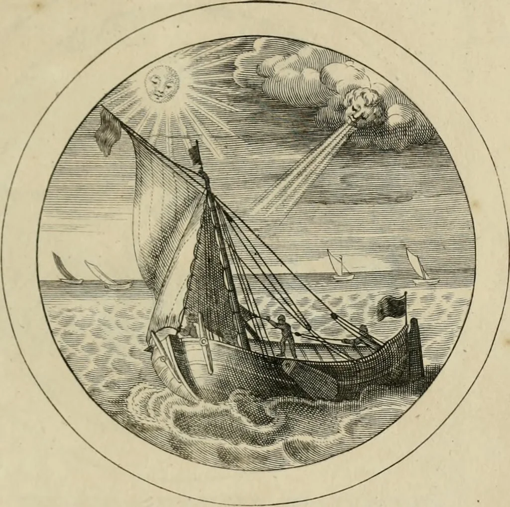 An illustration from Elegantissimorum emblematum corpusculum Latinis Belgicisque versibus elucidatum. Versameling van uytgeleesene sinne-beelden met latynse en nederduitse verklaringen in rym, 1696, leaf 8