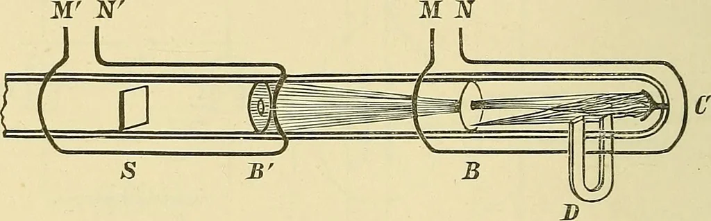 An illustration from Elektronen, oder, Die Natur und die Eigenschaften der negativen Elektrizität, 1907, leaf 64