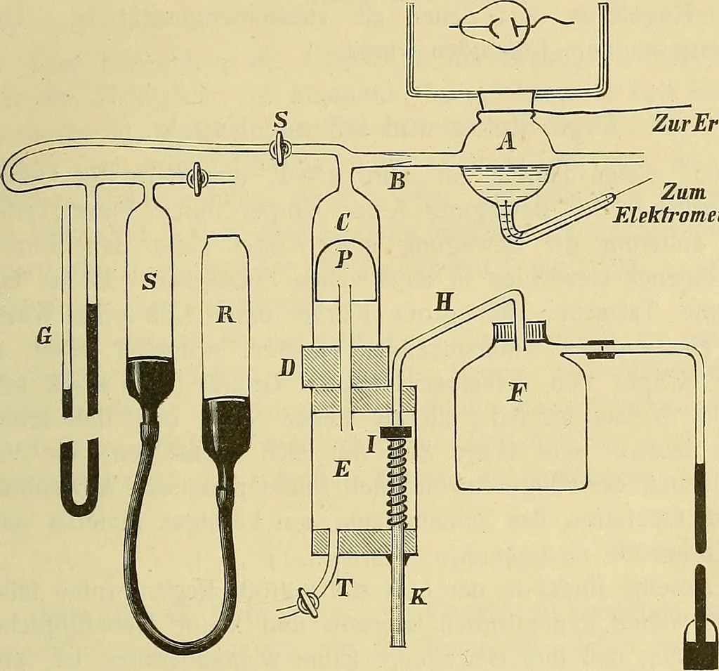 An illustration from Elektronen, oder, Die Natur und die Eigenschaften der negativen Elektrizität, 1907, leaf 91