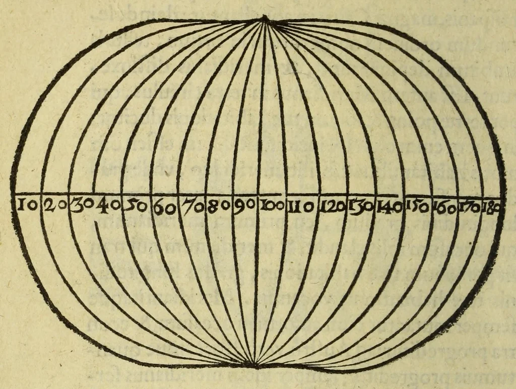 An illustration from Elementale cosmographicum : quo totius & astronomiæ & geographiæ rudimenta, certissimis breuissimiśque docentur apodixibus. : Recens castigatum & emendatum, figurísque &. annotationibus opportuniss. illustratum. Adiunximus huic libro Cosmographiæ introductio : cum quibusdam geometriæ ac astronomiæ principiis ad eam rem necessariis, 1551, leaf 114