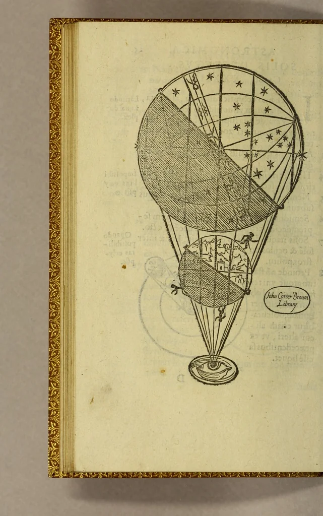 An illustration from Elementale cosmographicum : quo totius & astronomiæ & geographiæ rudimenta, certissimis breuissimiśque docentur apodixibus. : Recens castigatum & emendatum, figurísque &. annotationibus opportuniss. illustratum. Adiunximus huic libro Cosmographiæ introductio : cum quibusdam geometriæ ac astronomiæ principiis ad eam rem necessariis, 1551, leaf 58