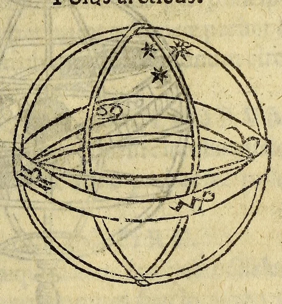An illustration from Elementale cosmographicum : quo totius & astronomiæ & geographiæ rudimenta, certissimis breuissimiśque docentur apodixibus. : Recens castigatum & emendatum, figurísque &. annotationibus opportuniss. illustratum. Adiunximus huic libro Cosmographiæ introductio : cum quibusdam geometriæ ac astronomiæ principiis ad eam rem necessariis, 1551, leaf 91