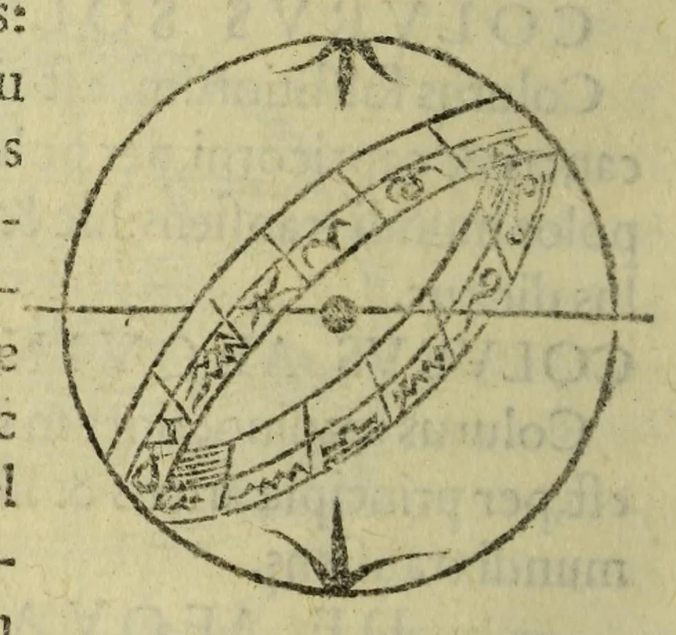 An illustration from Elementale cosmographicum : quo totius & astronomiæ & geographiæ rudimenta, certissimis breuissimiśque docentur apodixibus. : Recens castigatum & emendatum, figurísque &. annotationibus opportuniss. illustratum. Adiunximus huic libro Cosmographiæ introductio : cum quibusdam geometriæ ac astronomiæ principiis ad eam rem necessariis, 1551, leaf 94