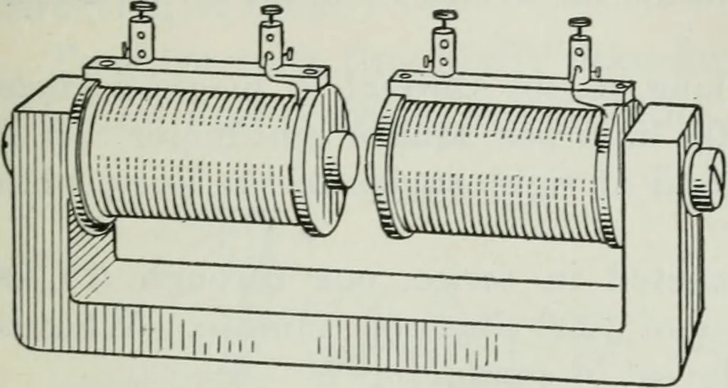 An illustration from An elementary book on electricity and magnetism and their applications, 1919, leaf 170