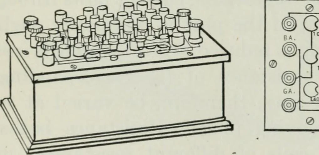 An illustration from An elementary book on electricity and magnetism and their applications, 1919, leaf 219