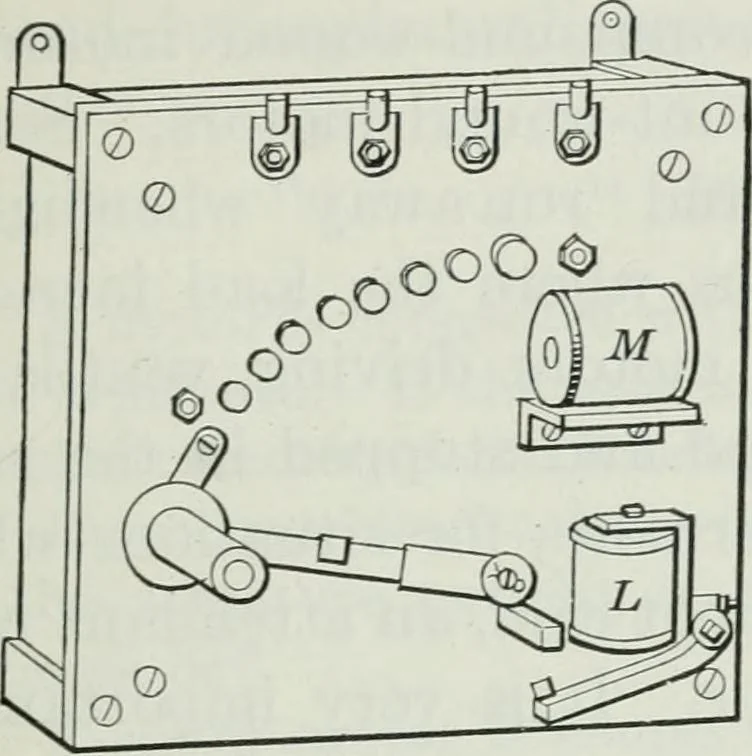 An illustration from An elementary book on electricity and magnetism and their applications, 1919, leaf 272
