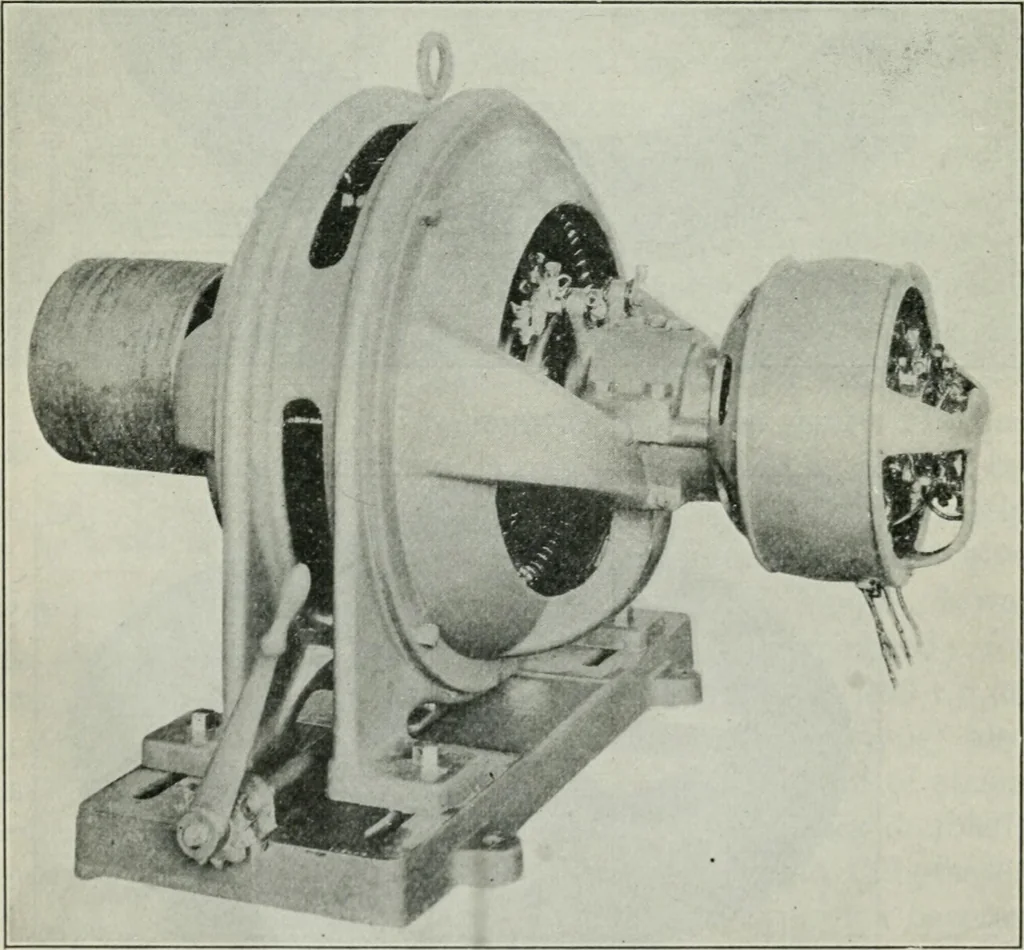 An illustration from An elementary book on electricity and magnetism and their applications, 1919, leaf 387