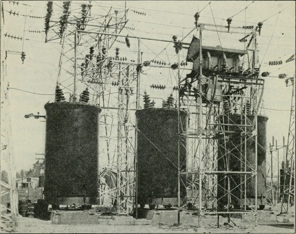 An illustration from An elementary book on electricity and magnetism and their applications, 1919, leaf 415