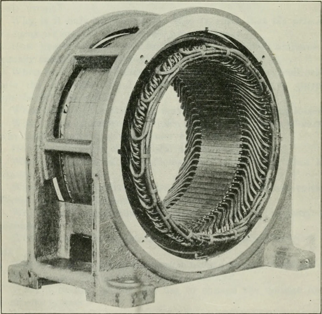 An illustration from An elementary book on electricity and magnetism and their applications, 1919, leaf 429