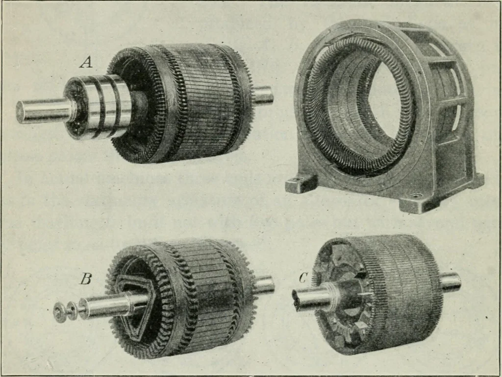 An illustration from An elementary book on electricity and magnetism and their applications, 1919, leaf 435