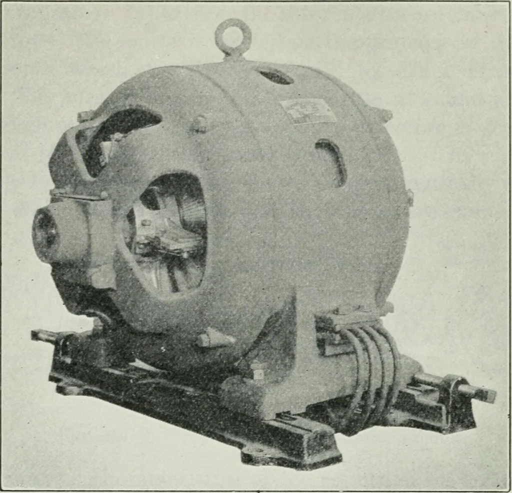 An illustration from An elementary book on electricity and magnetism and their applications, 1919, leaf 452