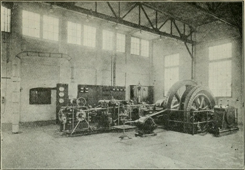 An illustration from An elementary book on electricity and magnetism and their applications, 1919, leaf 465