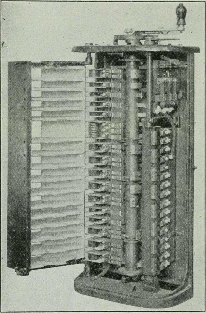 An illustration from An elementary book on electricity and magnetism and their applications, 1919, leaf 566