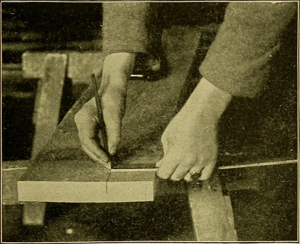 An illustration from Elementary course in woodwork ; designed for use in high and technical schools, with one hundred and thirty-four illustrations, by George Alexander Ross, 1901, leaf 33