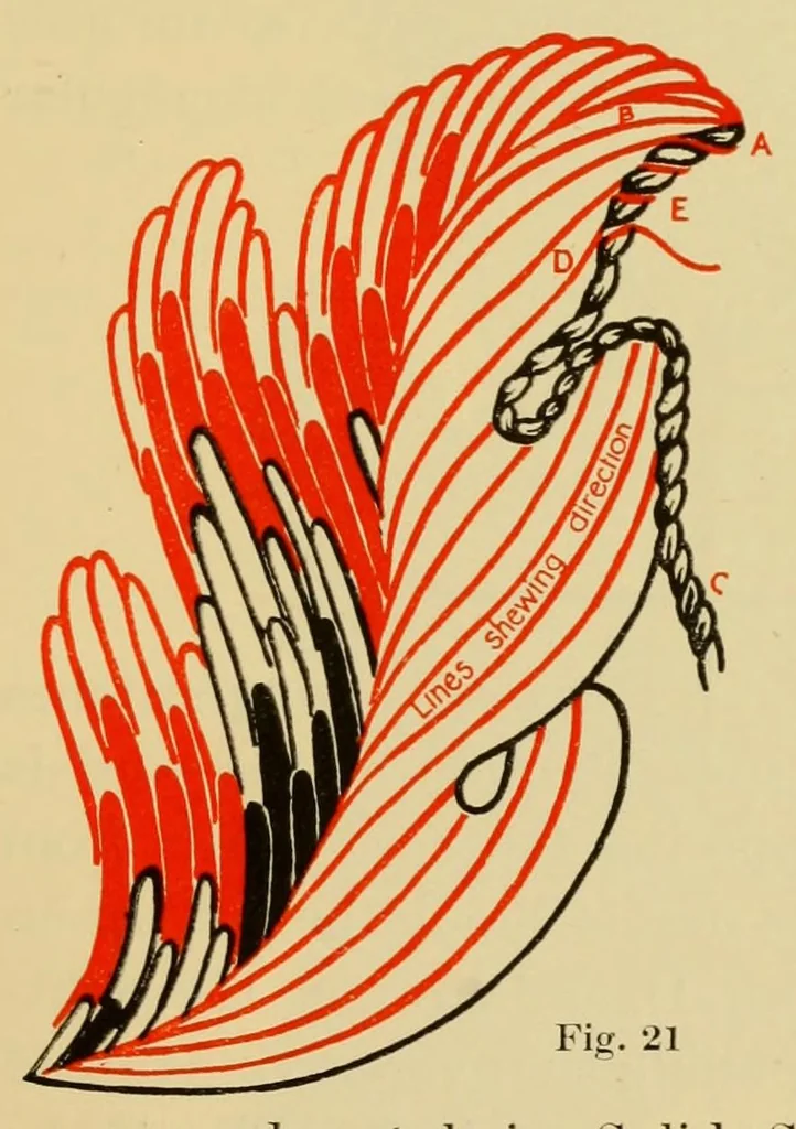 An illustration from Elementary embroidery, 1915, leaf 57