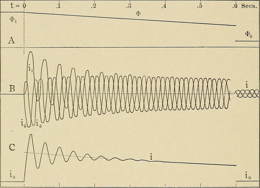 An illustration from Elementary lectures on electric discharges, waves and impulses, and other transients, 1914, leaf 60