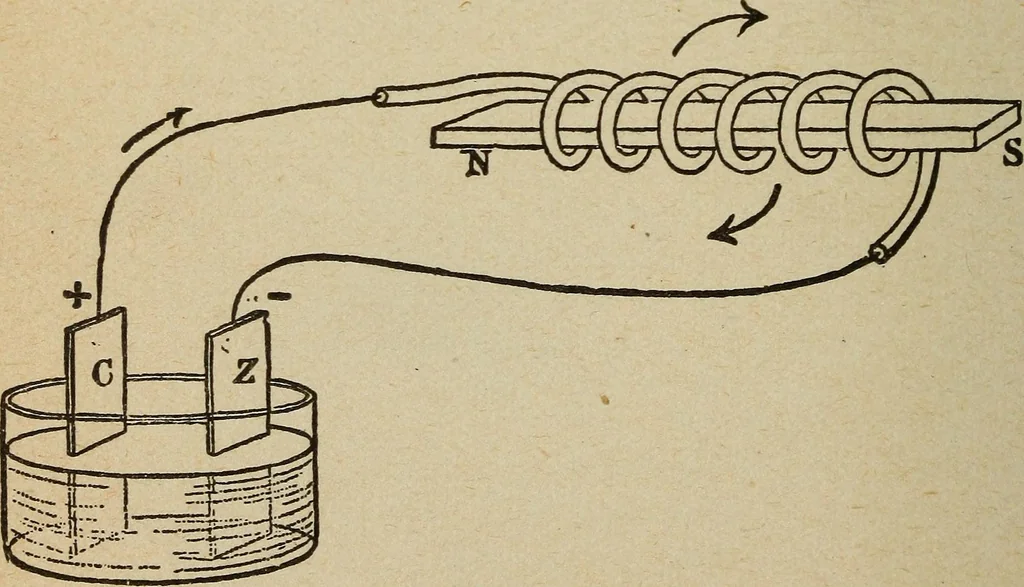 An illustration from Elementary lessons in electricity and magnetism, 1906, leaf 304
