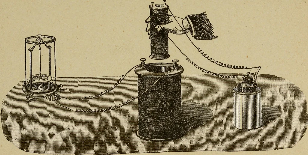 An illustration from Elementary lessons in electricity and magnetism, 1906, leaf 389