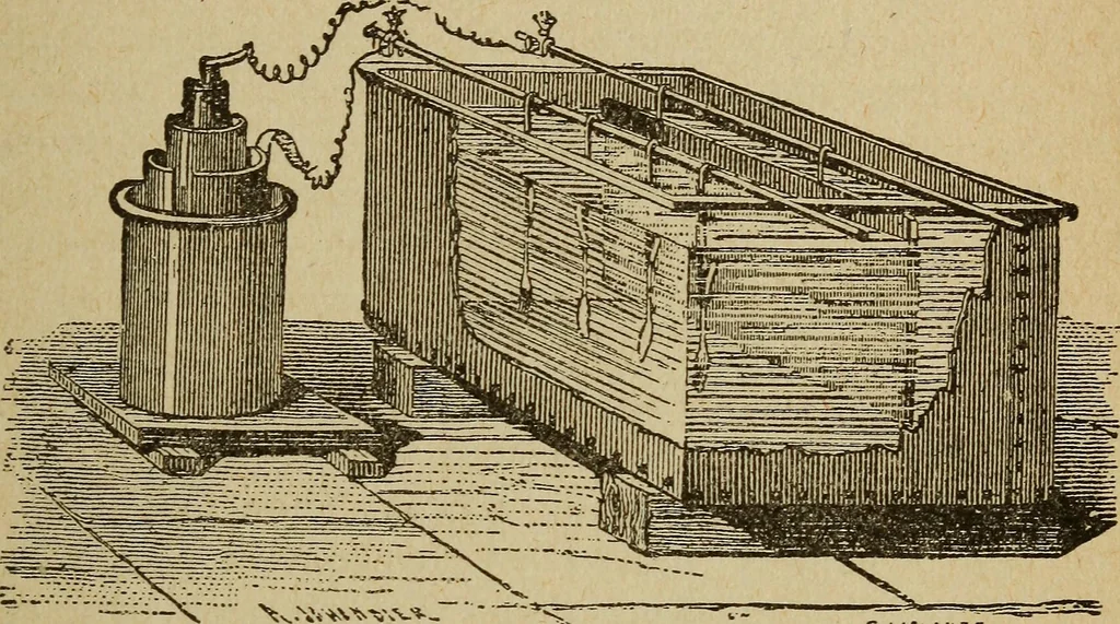 An illustration from Elementary lessons in electricity and magnetism, 1906, leaf 425