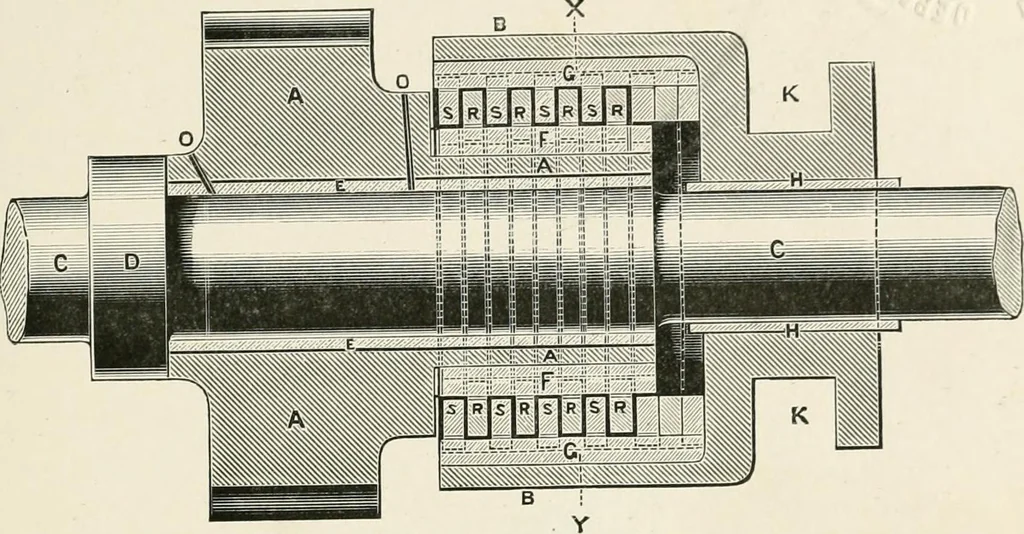 An illustration from Elementary lessons in steam machinery and the marine steam engine, with a short description of the construction of a battleship, 1893, leaf 123