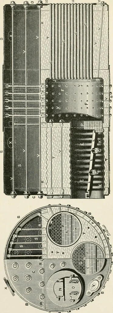 An illustration from Elementary lessons in steam machinery and the marine steam engine, with a short description of the construction of a battleship, 1893, leaf 171