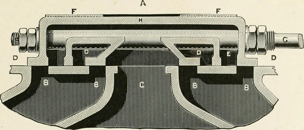 An illustration from Elementary lessons in steam machinery and the marine steam engine, with a short description of the construction of a battleship, 1893, leaf 217