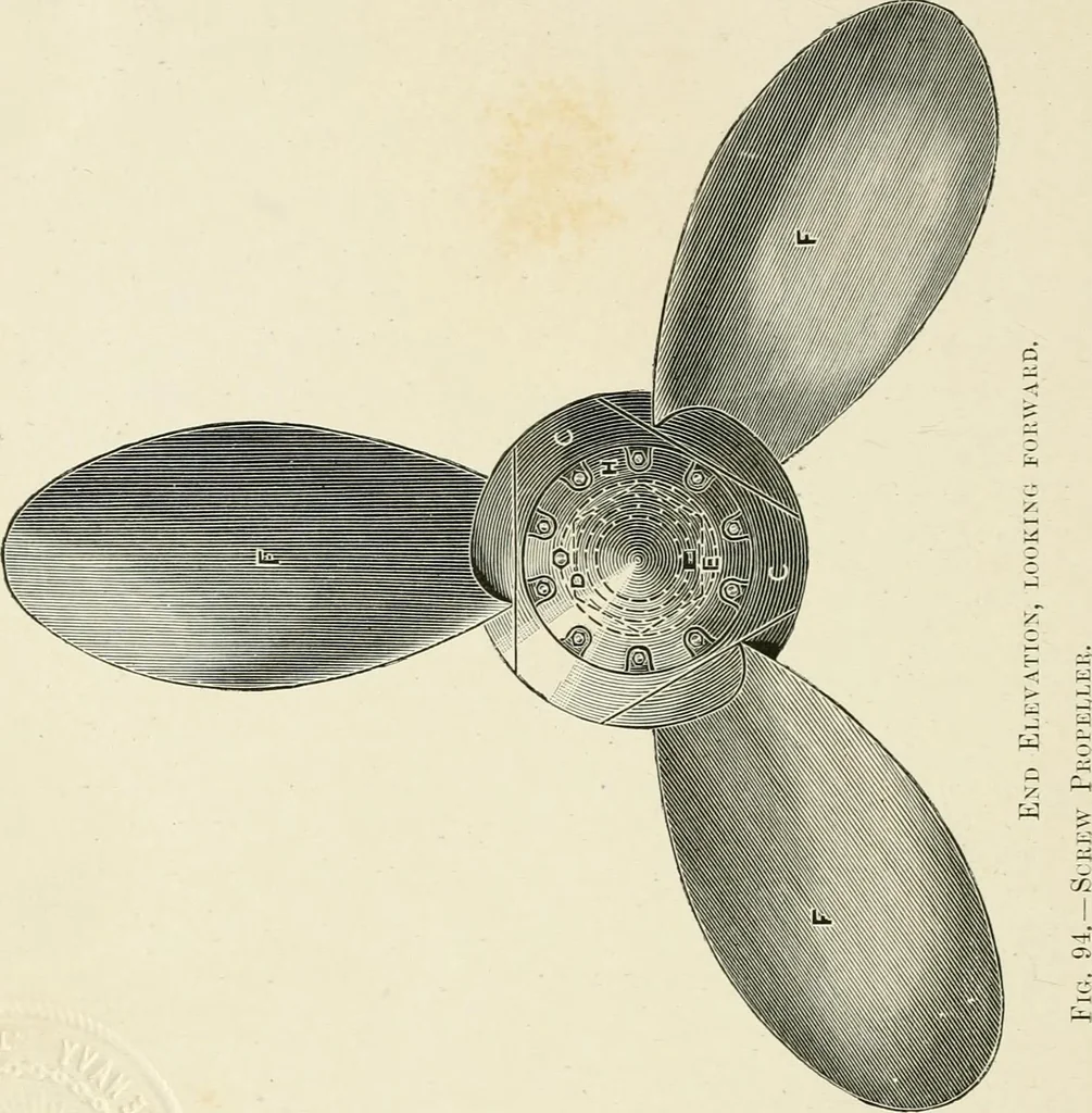 An illustration from Elementary lessons in steam machinery and the marine steam engine, with a short description of the construction of a battleship, 1893, leaf 252