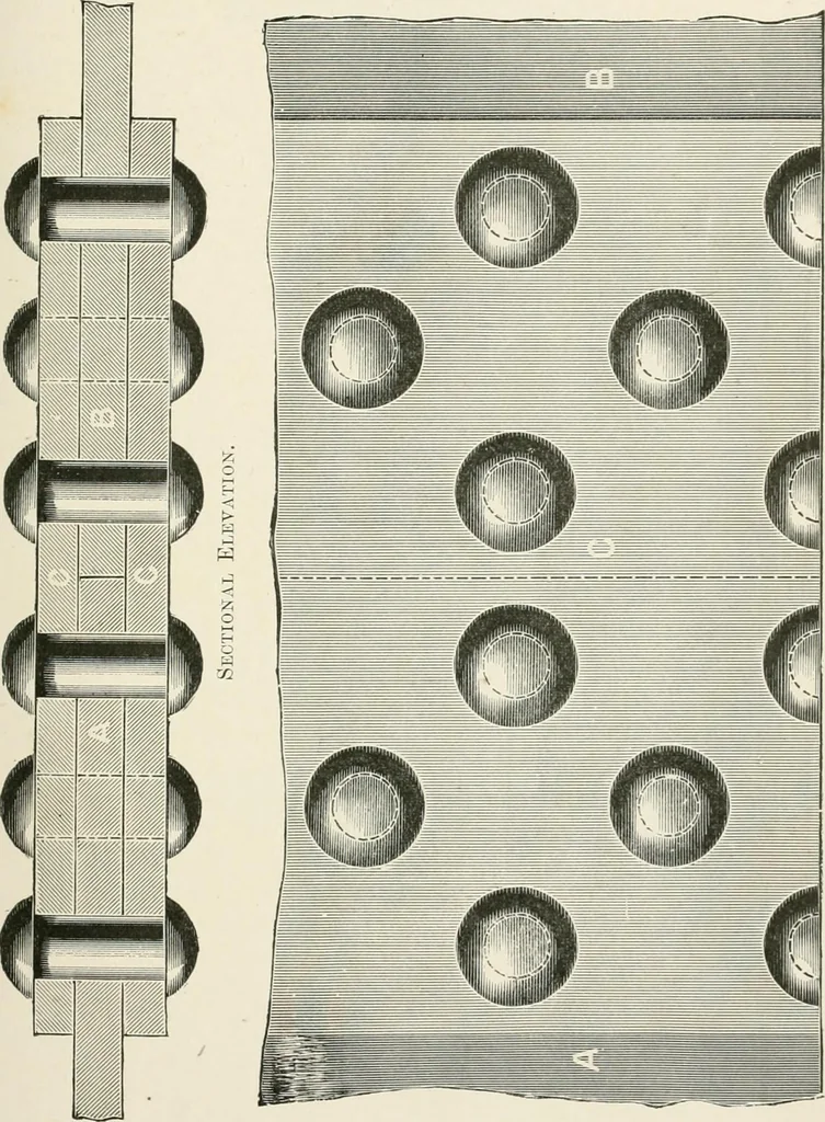 An illustration from Elementary lessons in steam machinery and the marine steam engine, with a short description of the construction of a battleship, 1893, leaf 55