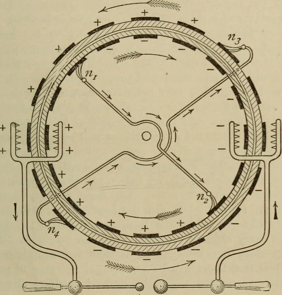 An illustration from Elementary lessons in electricity & magnetism, 1895, leaf 71